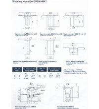 Wymiary wpustów ESSMANN
